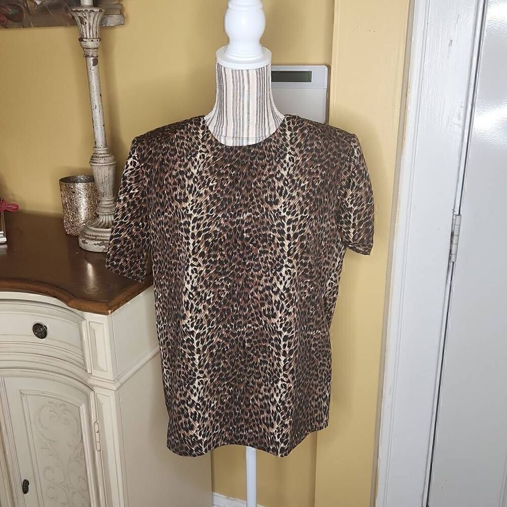 Vintage K Arnold animal print women's top size m